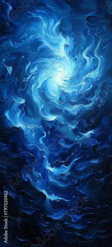 Blue Inferno A Swirl of Flames