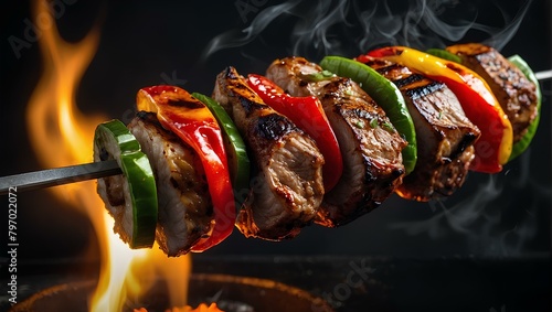 shish kebab. Generative AI photo