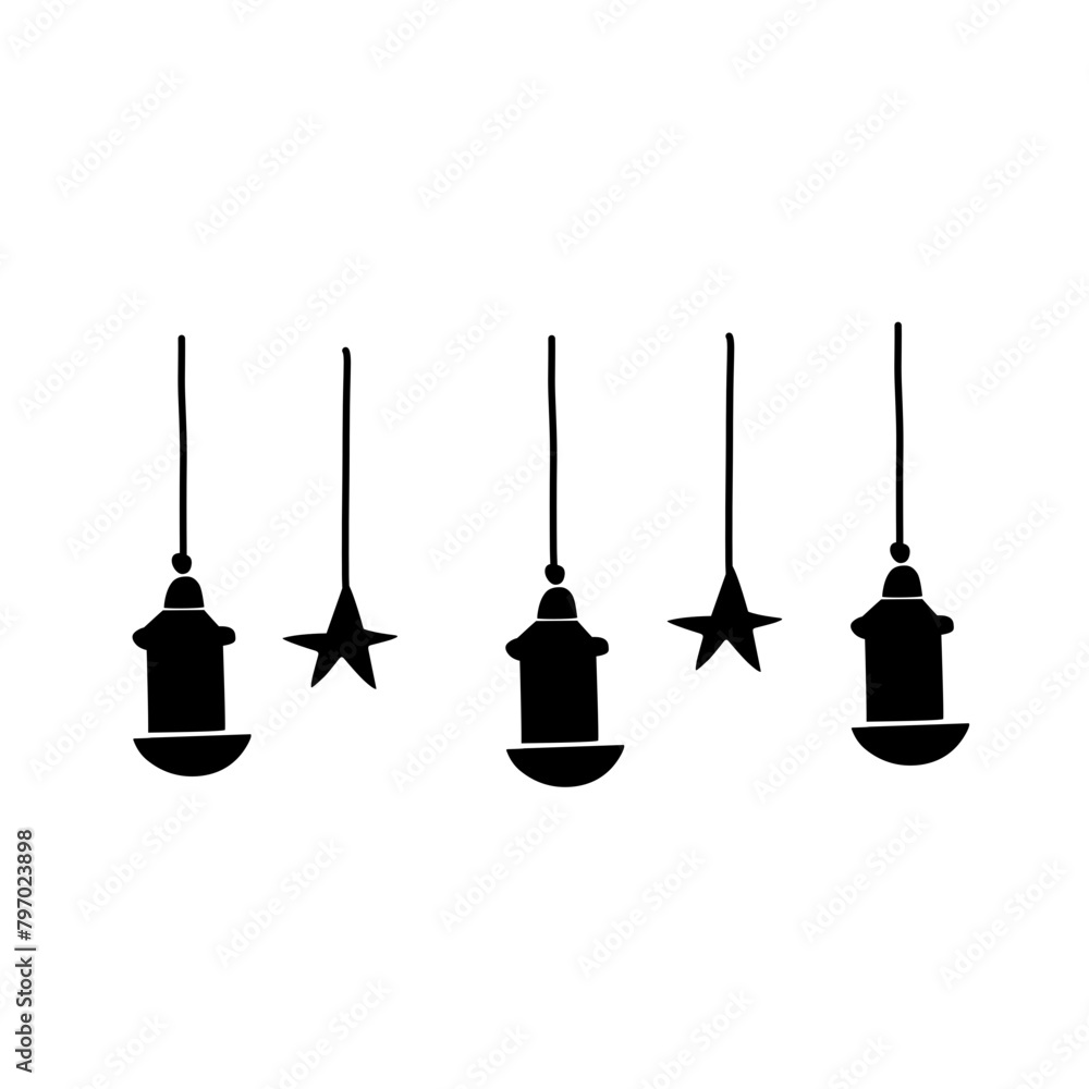 Naklejka premium islamic lantern decoration icon