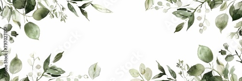 Delicate Floral Wedding Frame on White Background Generative AI