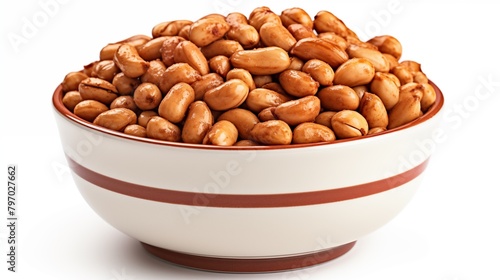 showcasing golden roasted peanuts nestled within a charming ceramic bowl, evoking warmth and comfort with its rustic appeal. 