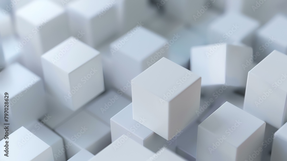 Abstract 3d rendering of white cubes background. Cubes pattern. Abstract 3d rendering of white cubes background. Cubes pattern.