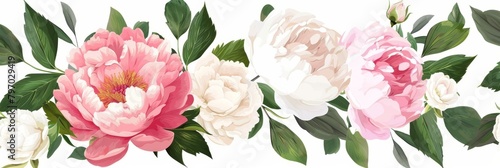 Elegant Floral Frame for Wedding Invitation Generative AI