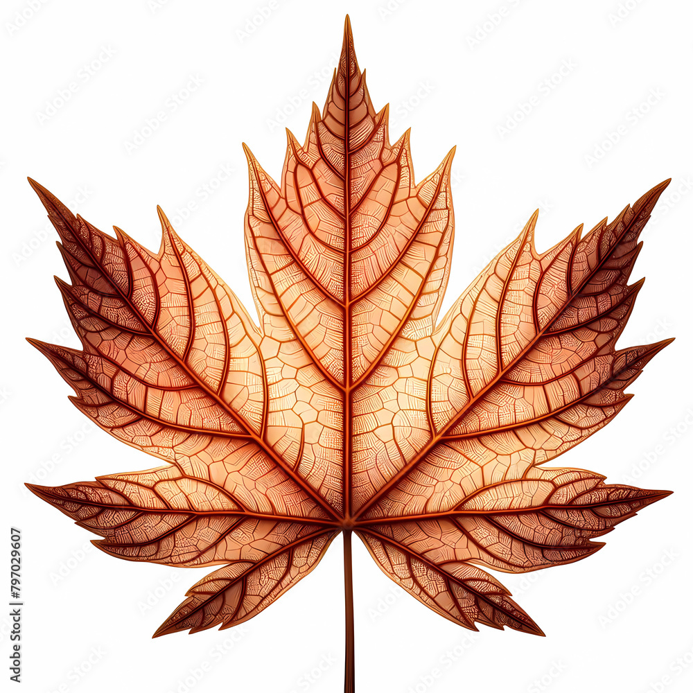 Fototapeta premium Macro or close-up of tree leaf in color and in detail