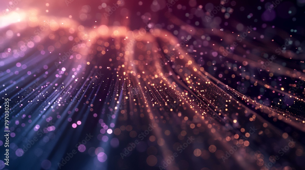 3d rendering of abstract particles in space with depth of field and ...