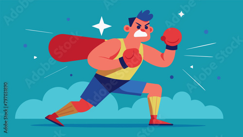 A boxer mentally visualizing themselves dodging and countering punches to overcome their fear of taking hits.