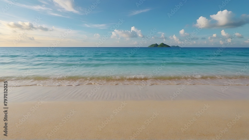 Beautiful natural view of tropical beach and sea on a sunny day.