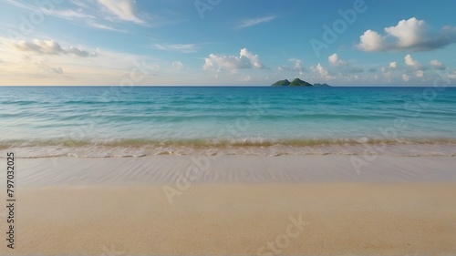 Beautiful natural view of tropical beach and sea on a sunny day. © dimas
