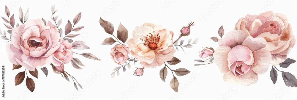 Delicate Floral Bouquet for Wedding Invitations Generative AI