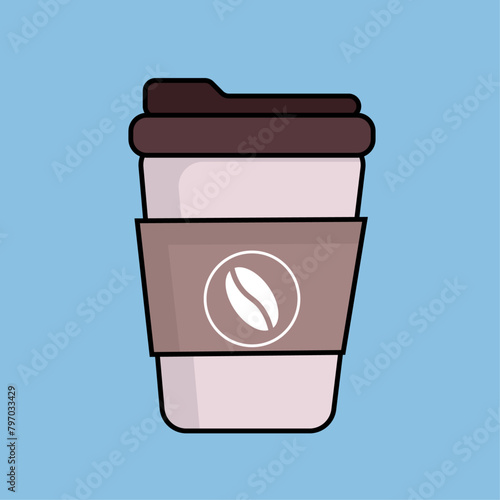Coffee cup  vector flat illustration