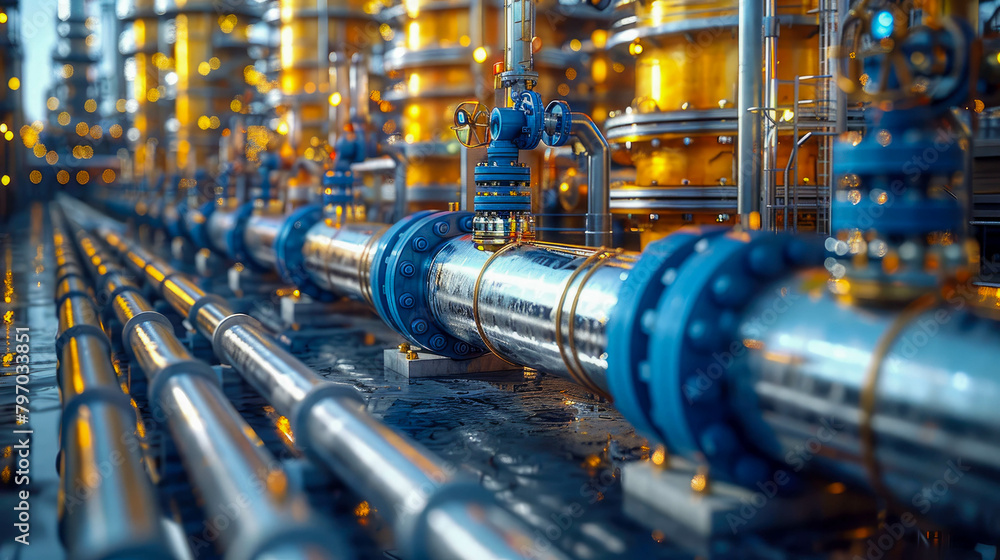 Industrial background, equipment, pipelines and valves in the factory Industrial background, equipment, pipelines and valves in the factory