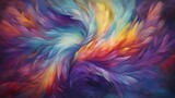 Vibrant swirling nebula in abstract art style, vivid colors blend in dreamy texture