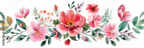 Vibrant Floral Bouquet with Decorative Elements Generative AI