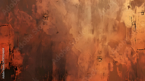 A brown and orange grunge background texture with large brush strokes 