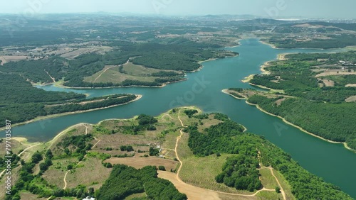 Istanbul Omerli dam aerial footage, oe01 photo