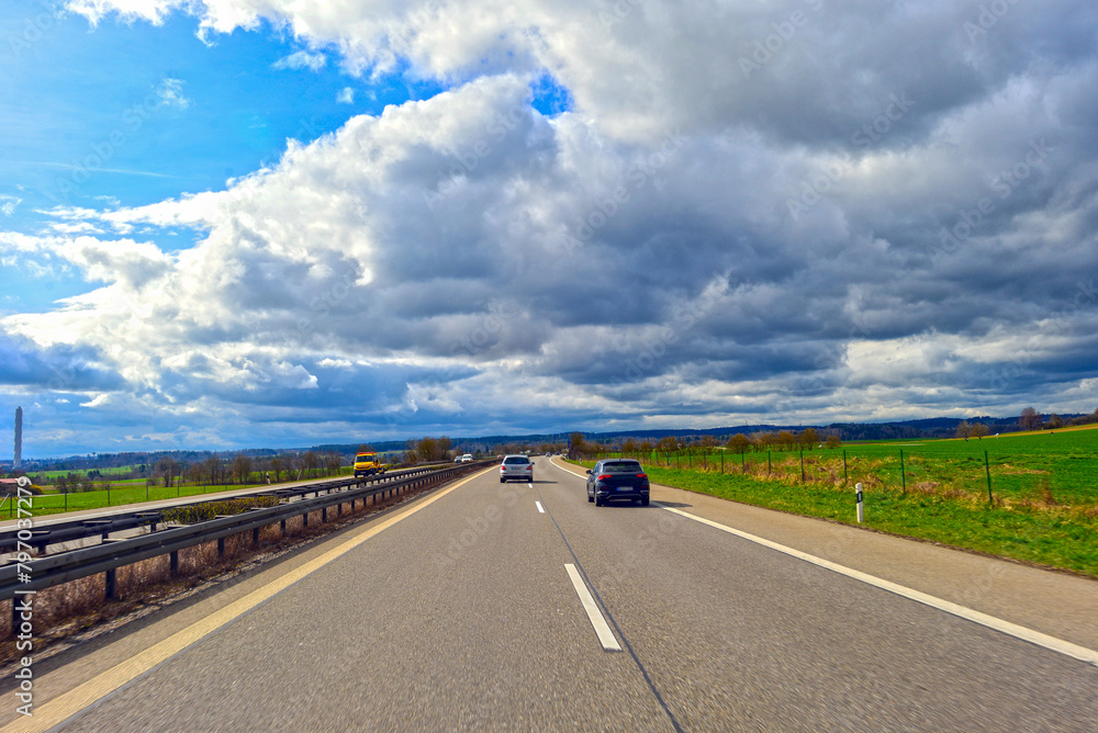 Fototapeta premium A81 Stuttgart Richtung Singen vor Rottweil