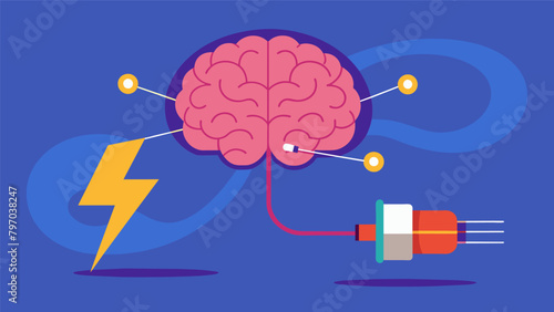 With the help of an implant electrical impulses are directed to specific regions of the brain to alleviate symptoms of depression..