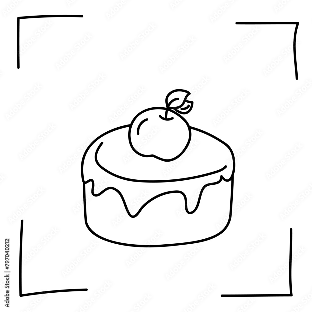 Vector. Contour icons. Line icons of desserts and sweet dishes. Cakes with fruit and nut toppings, ice cream in sketch style. Icons set, stroke. Hand signs. Set of doodle desserts and sweets. Vector. Contour icons. Line icons of desserts and sweet dishes. Cakes with fruit and nut toppings, ice cream in sketch style. Icons set, stroke. Hand signs. Set of doodle desserts and sweets.