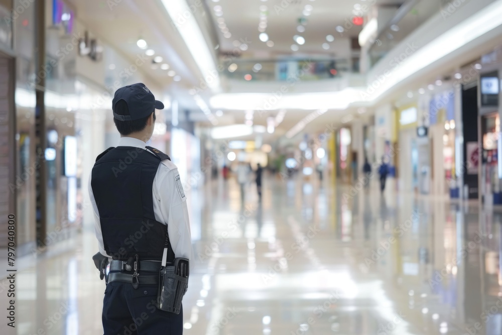 Security guard professional safety patrol man police employee mall safe business protect serve confident authority public space secure guarding agent staff shop convenience store grocery Security guard professional safety patrol man police employee mall safe business protect serve confident authority public space secure guarding agent staff shop convenience store grocery