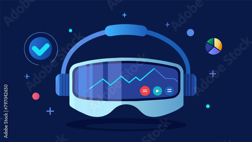 A visor with pulsing blue lights and an accompanying app designed to optimize brain waves and improve mood and energy levels..