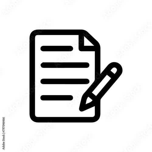 Form vector icon vector illustration, pencil with paper icon