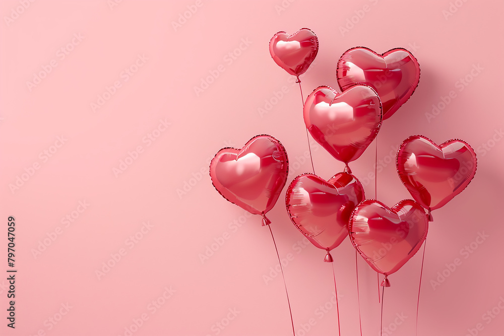Valentines day concept. Beautiful heart and cloud on pink background.