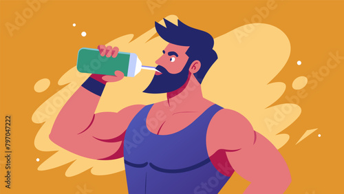 A fighter sips on a protein shake replenishing their body with necessary nutrients to repair and rebuild after intense training.