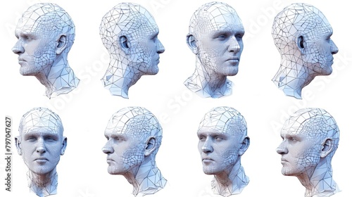3d rendered digitized human head model photo