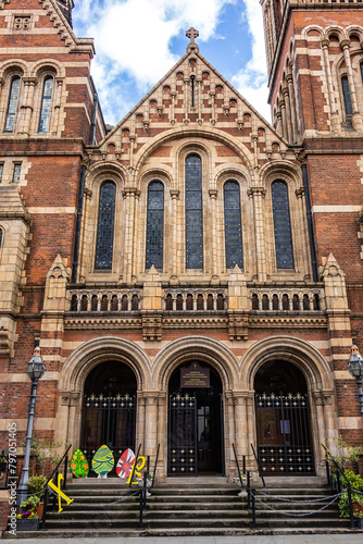 Red brick Ukrainian Cathedral of the Holy Family (1891), previously Ukrainian Catholic Cathedral of Holy Family in Exile, Ukrainian Greek Catholic Eparchy of Holy Family of London. London, UK. photo