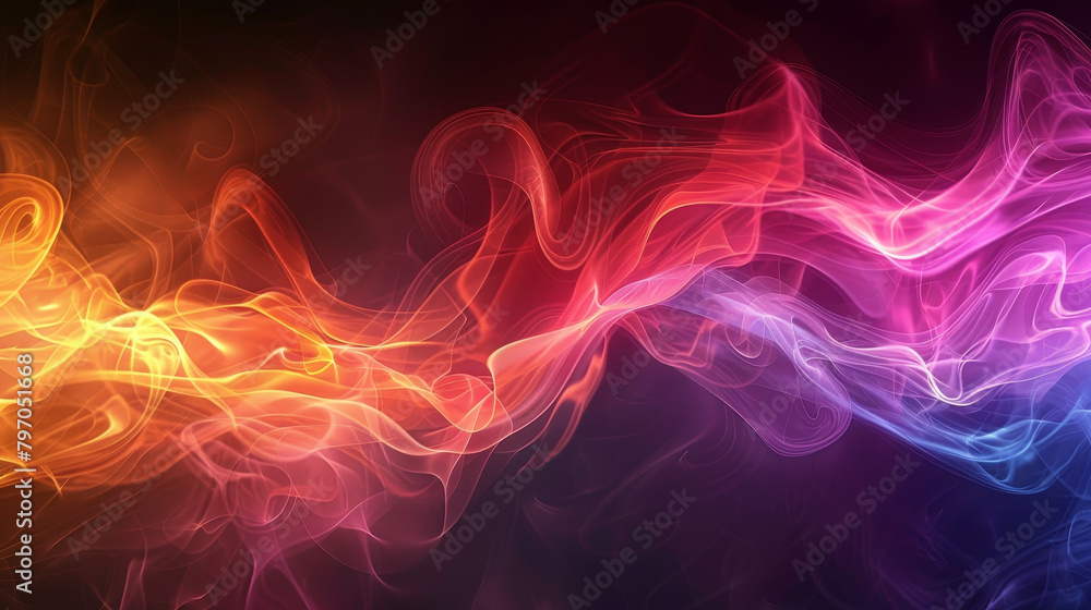 A colorful flame with orange, red, and blue colors