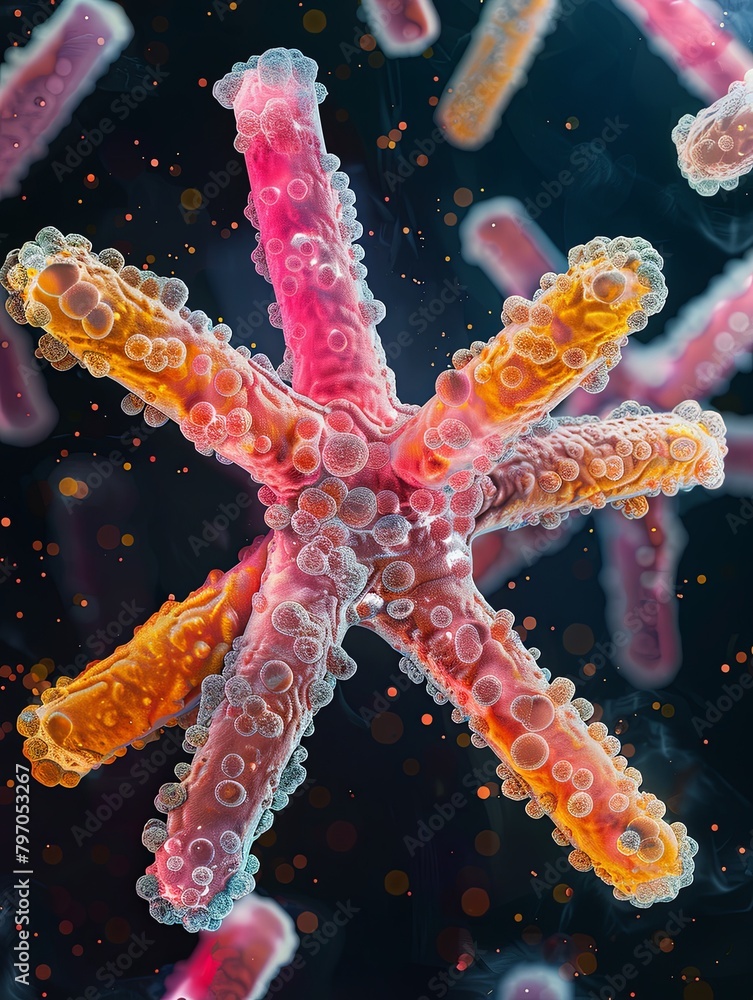 Microscopic Image of an Imaginary X Virus Microscopic Image of an Imaginary X Virus