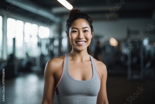 Asian woman in sportswear walking in a gym smiling smile adult. Free Download Asian woman in sportswear walking in a gym smiling smile adult. - GFXLoad