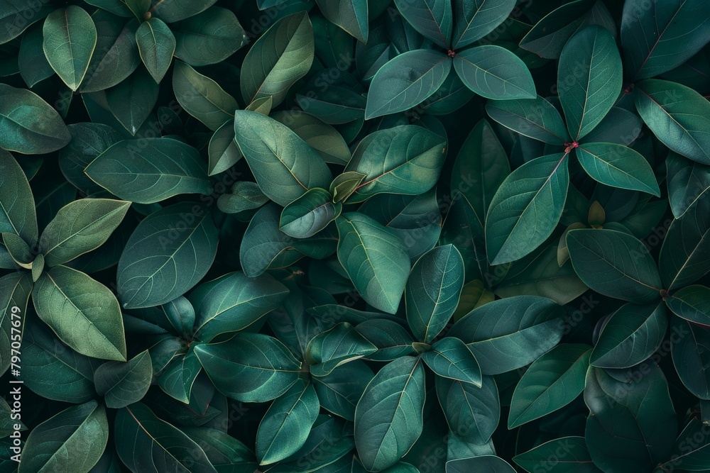 Macro close-up of a dark green leaf. Beautiful simple AI generated image in 4K, unique. Macro close-up of a dark green leaf. Beautiful simple AI generated image in 4K, unique.