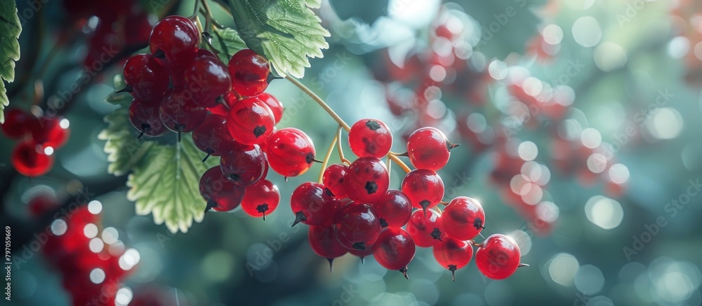 Red Currants Hanging From Tree