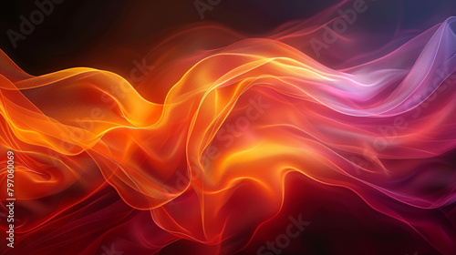 A long, orange and purple flame with a black background