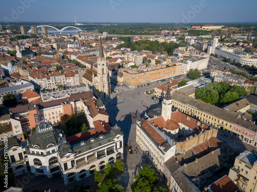 Above central part of Novi Sad, Serbia