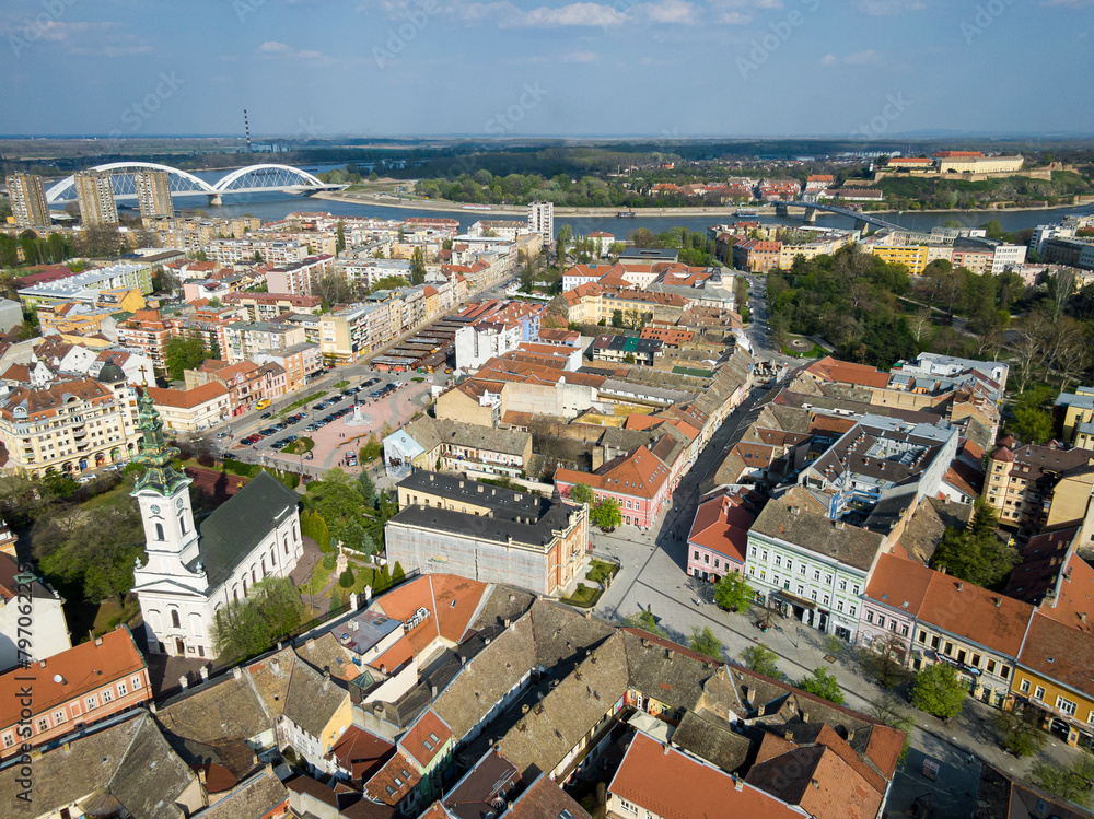 Above central part of Novi Sad, Serbia Above central part of Novi Sad, Serbia
