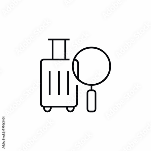 lost baggage luggage search icon