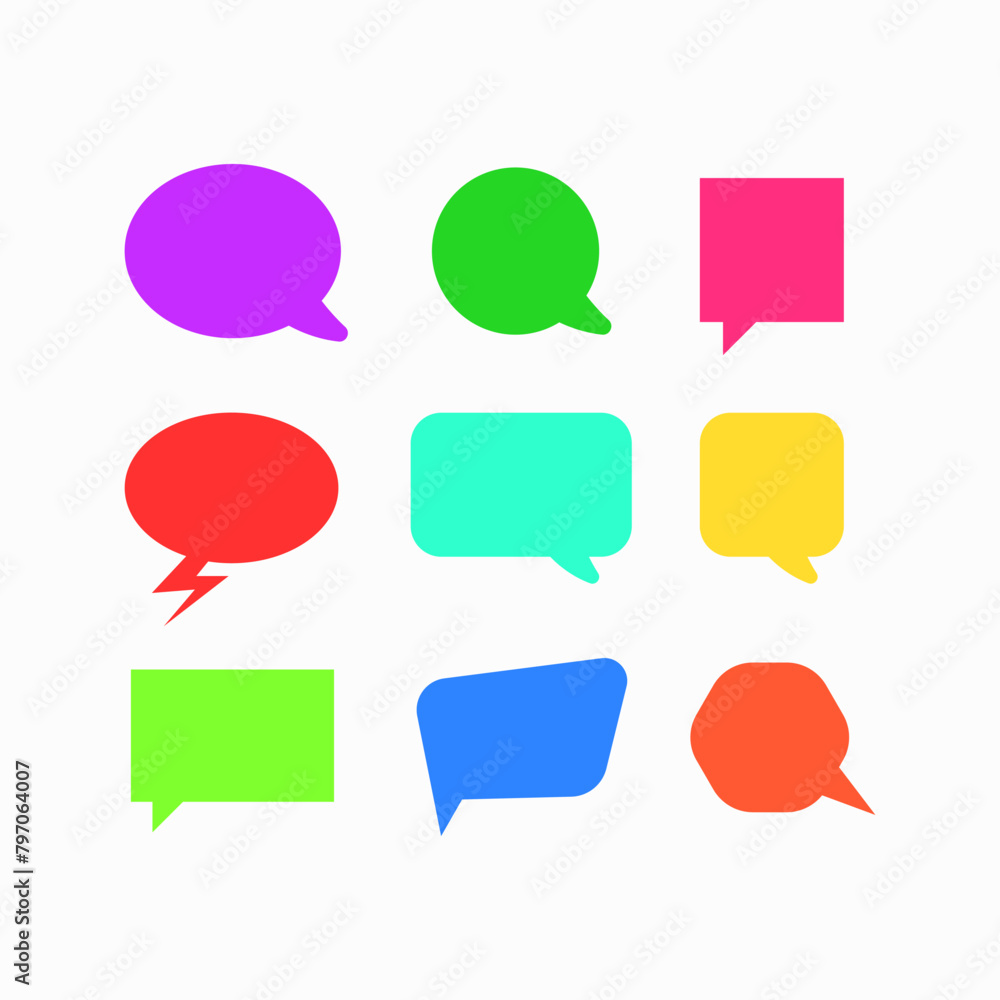 speech bubble talk chat message set