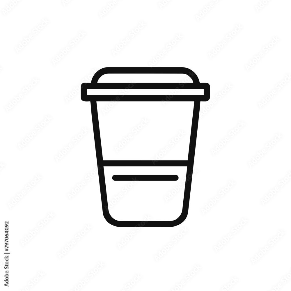 Minimalist Coffee Cup Icon in Black and White Minimalist Coffee Cup Icon in Black and White
