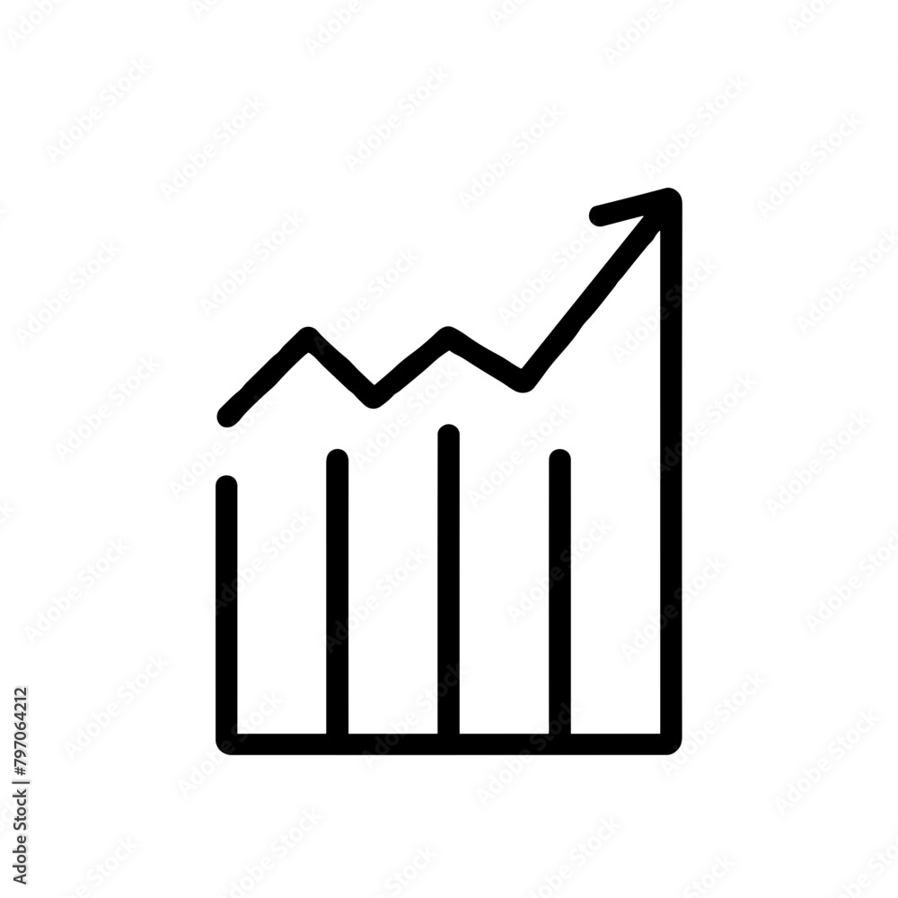 Minimalistic Growth Chart Icon Minimalistic Growth Chart Icon