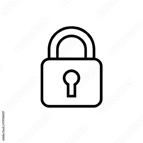 Simple Black and White Padlock Icon