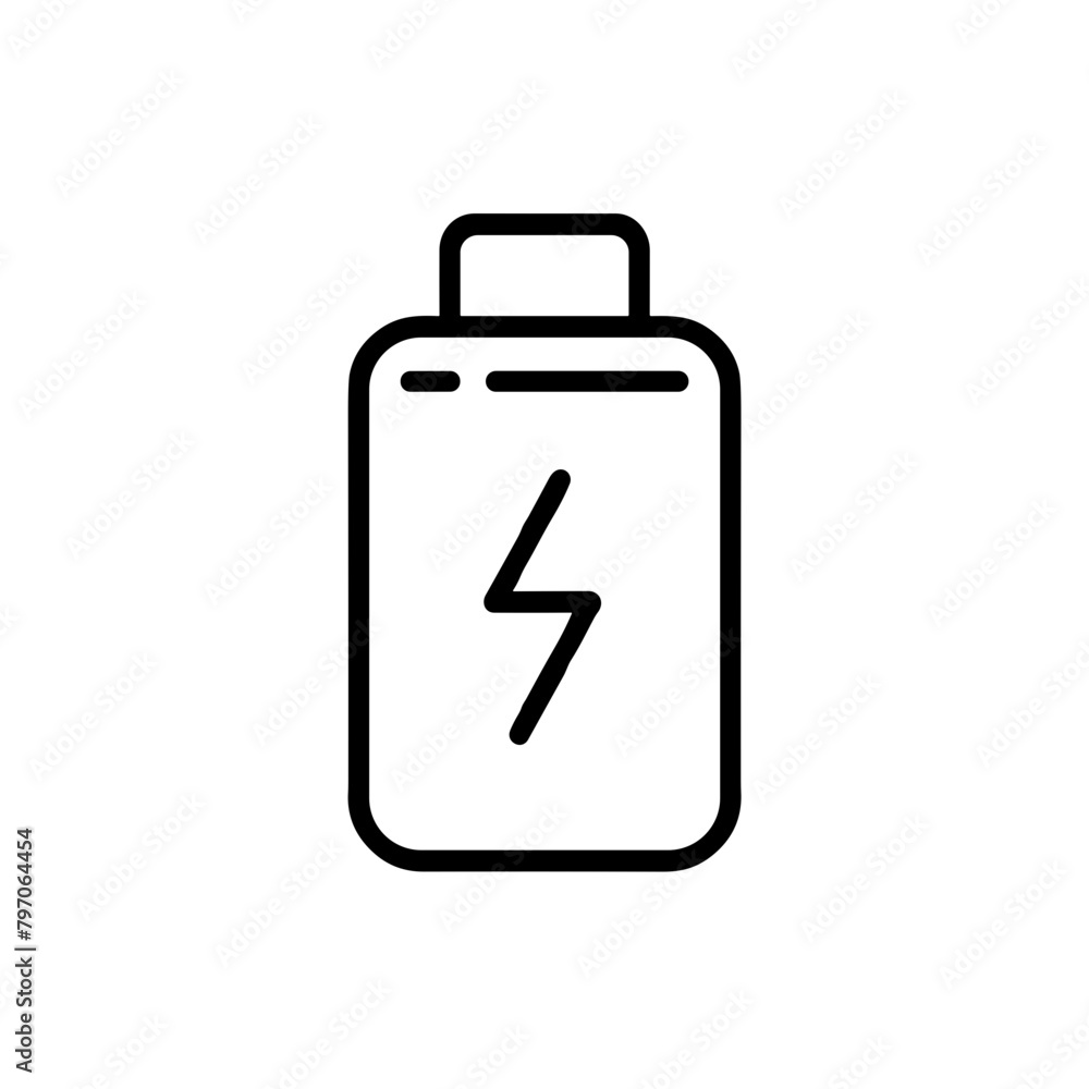Iconic Battery Power Symbol, Minimalist Black Line Art, Energy Concept Iconic Battery Power Symbol, Minimalist Black Line Art, Energy Concept