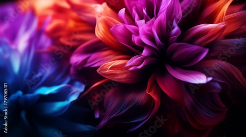 Vibrant Colored Flowers in Artistic Abstract
