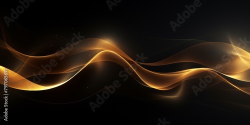 Elegant golden waves on a dark background