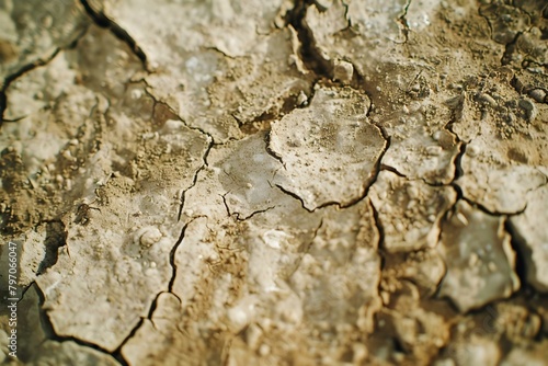 Arid cracked mud abstract texture with natural brown tones and dry earth. Concept Desert Landscape, Textured Surface, Earth Tones, Arid Terrain, Natural Patterns