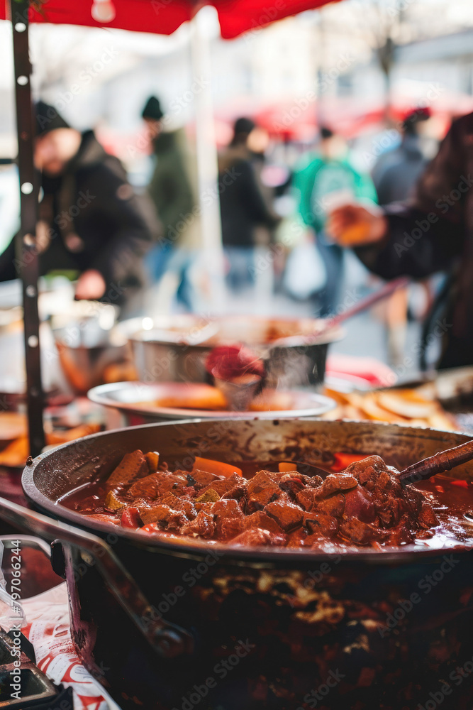 Delicious Goulash from Above, Culinary World Tour, Food and Street Food