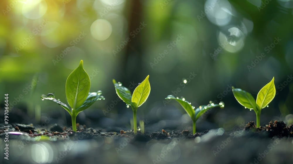 Tiny green shoots emerge from the rich soil, reaching towards the light. Tiny green shoots emerge from the rich soil, reaching towards the light.