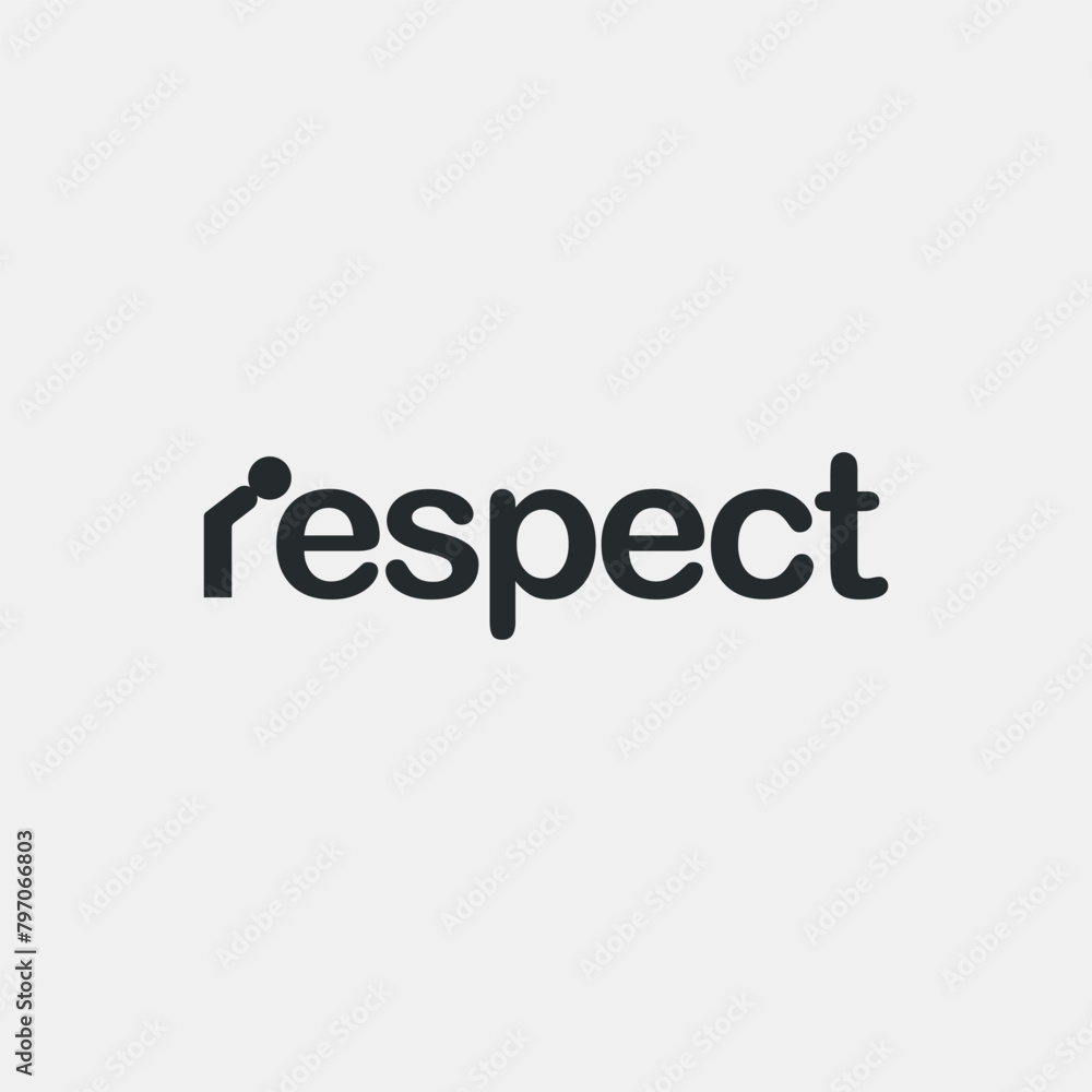 Vector respect text minimal design