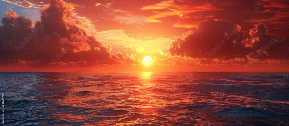 Majestic Sunset Over Ocean